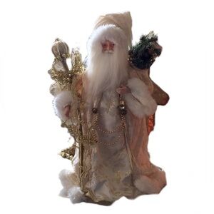 Elegant Gold and White Santa Claus Collectable